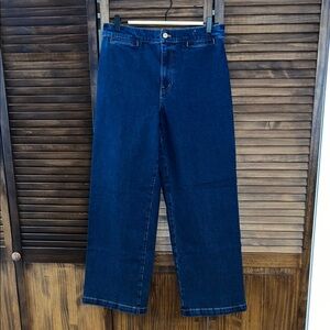 Madewell, dark wash Emmett wide leg jeans